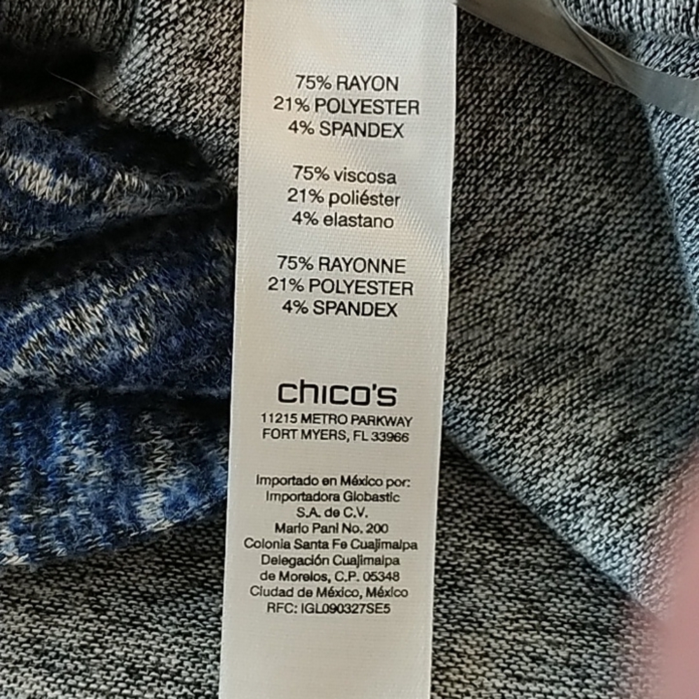 Zenergy by Chico's Asymmetrical Cowl Neck Off The Shoulder Tunic Top Small - Picture 9 of 11